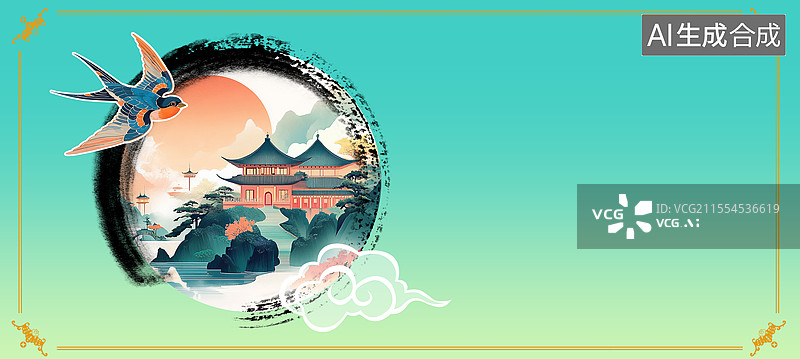 【AI数字艺术】中国风二十四节气清明节气海报图片素材