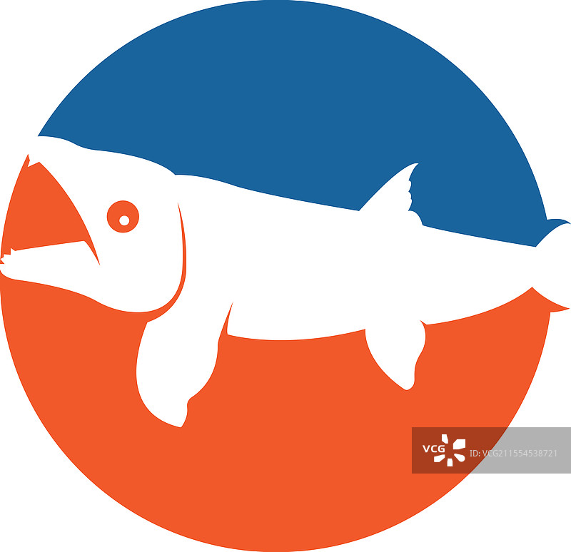 复古风格的鲑鱼，孤立在背景上图片素材