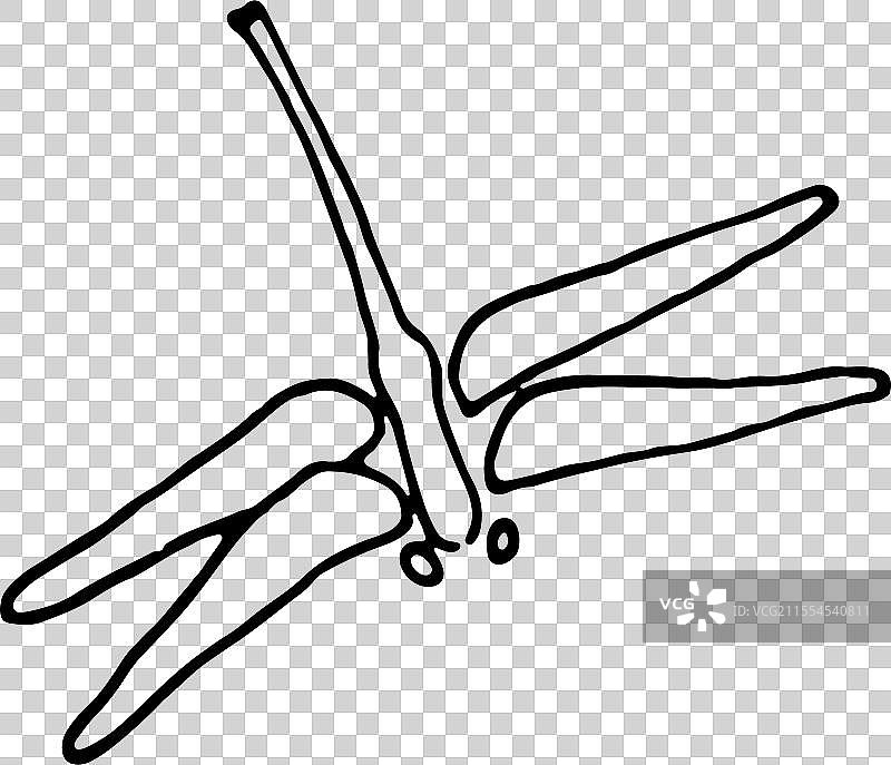 黑白 简笔画 装饰 动物 元素 昆虫 惊蛰 蜻蜓图片素材