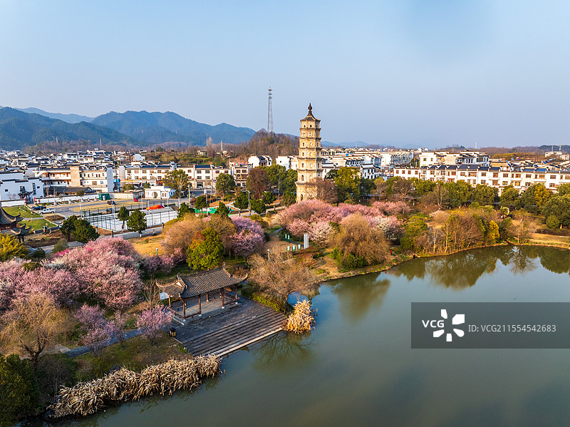 黄山潜口古镇下尖塔，安徽黄山徽州区图片素材