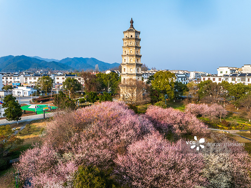黄山潜口古镇下尖塔，安徽黄山徽州区图片素材