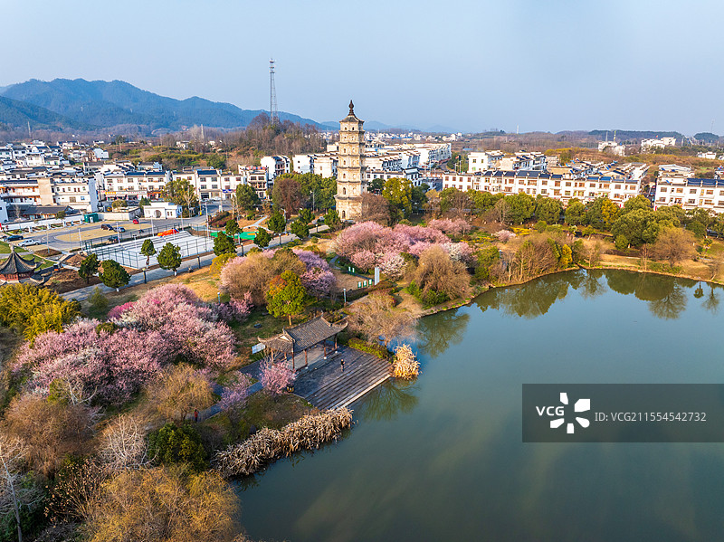 黄山潜口古镇下尖塔，安徽黄山徽州区图片素材