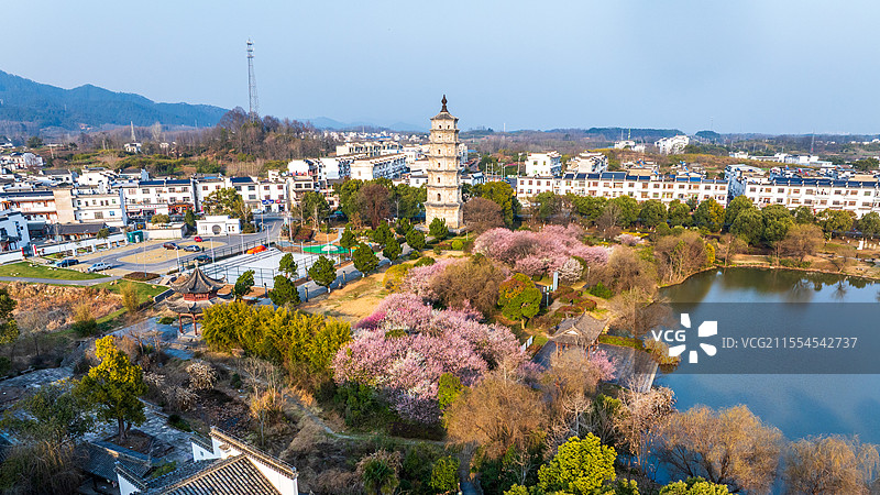 黄山潜口古镇下尖塔，安徽黄山徽州区图片素材