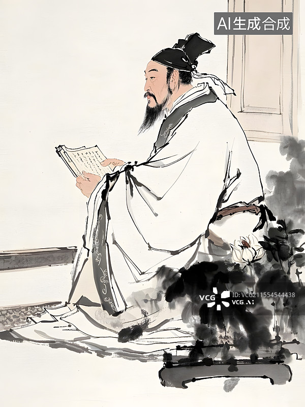 【AI数字艺术】古代历史名人画像陶渊明图片素材