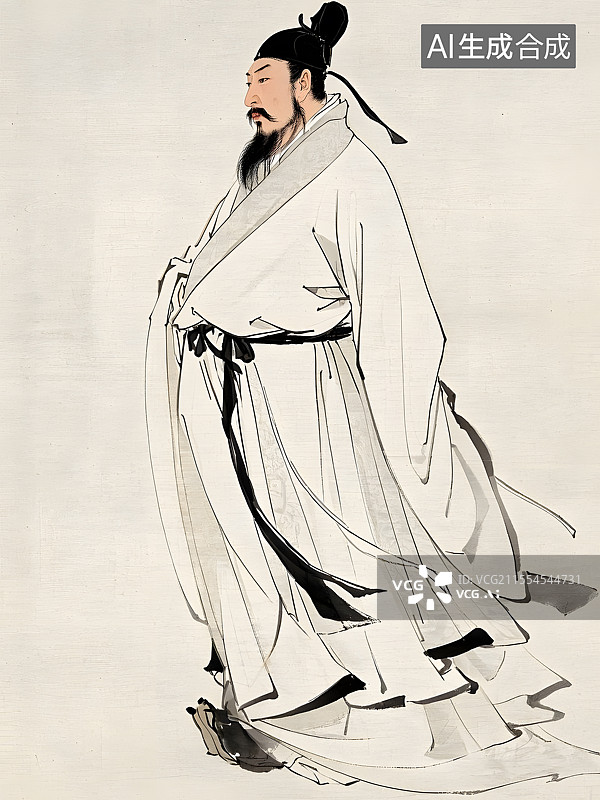 【AI数字艺术】古代历史名人画像诗人李白图片素材