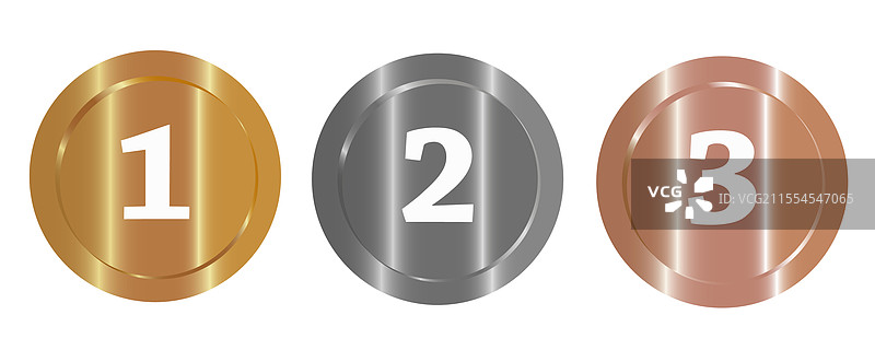 三枚金、银、铜奖牌图片素材