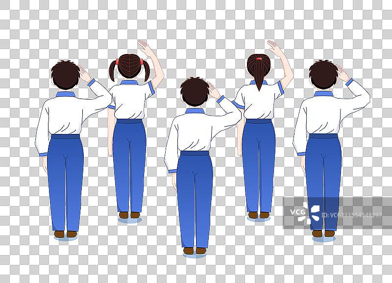 学生敬礼矢量插画图片素材