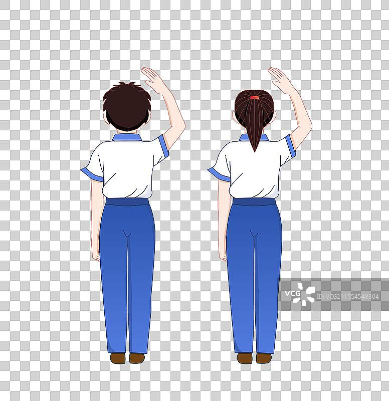 学生敬礼矢量插画图片素材