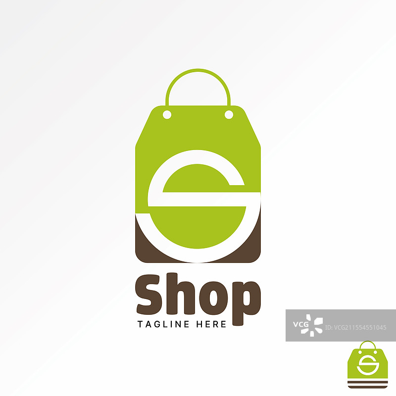 电商购物纸袋上的初始字母S字体图片素材