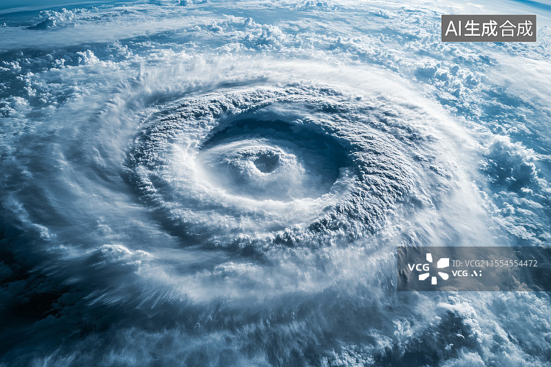 【AI数字艺术】太空视角的热带风暴-台风图片素材