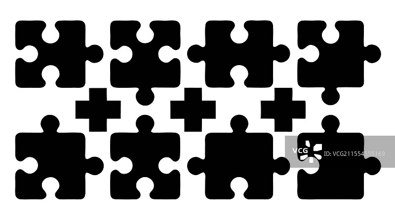 拼图拼接轮廓图标8图片素材