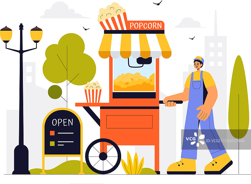 街头美食节活动，特色人群与美食图片素材