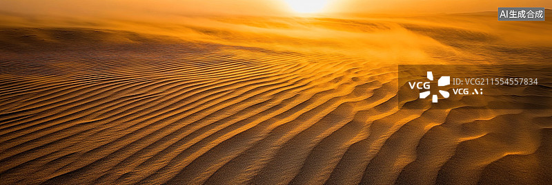【AI数字艺术】黄昏沙漠冒险起伏的橙色沙丘延伸至远方山脉剪影越野车冒险精神主题海报自然景观背景图片素材