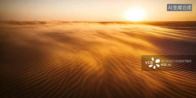 【AI数字艺术】黄昏沙漠冒险起伏的橙色沙丘延伸至远方山脉剪影越野车冒险精神主题海报自然景观背景图片素材