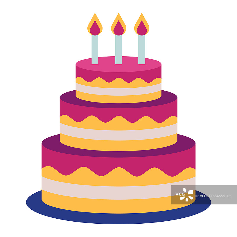 生日蛋糕上点燃的蜡烛图片素材