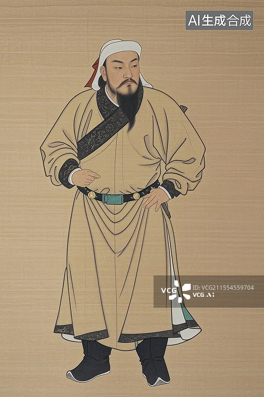 【AI数字艺术】成吉思汗 中国古代人物画像图片素材