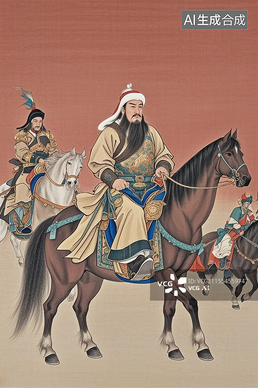 【AI数字艺术】成吉思汗 中国古代人物画像图片素材