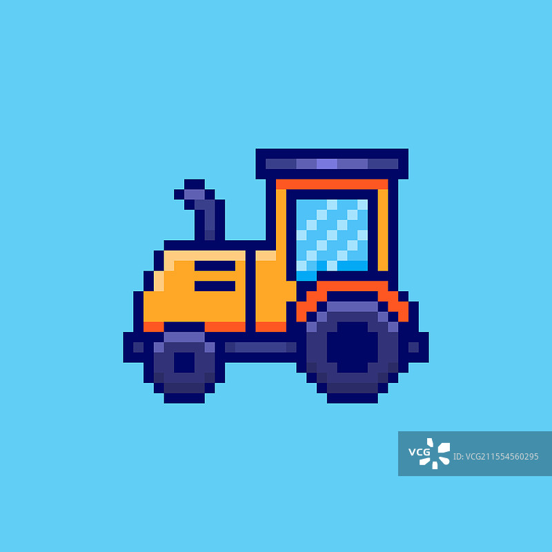 像素艺术拖拉机游戏资产设计图片素材