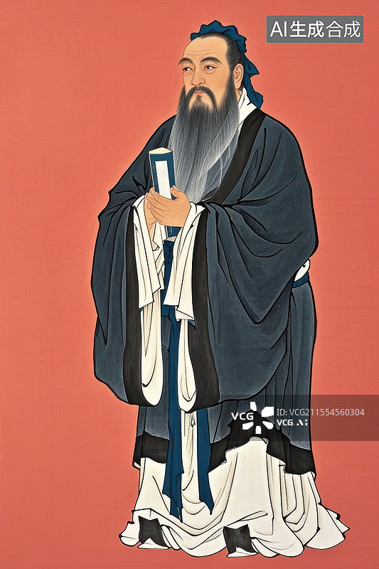 【AI数字艺术】孟子 中国古代人物画像图片素材