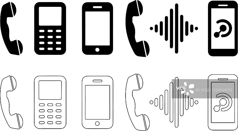 手机铃声简单图标集图片素材