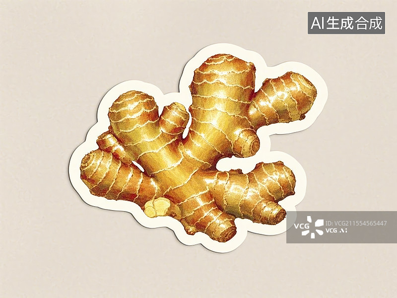 【AI数字艺术】生姜，手绘画风格图片素材