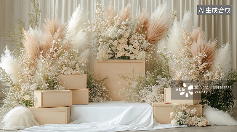 【AI数字艺术】浪漫婚礼现场布置图片素材