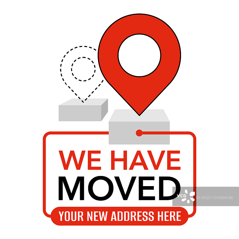 我们已搬家 - 新地址贴纸图片素材