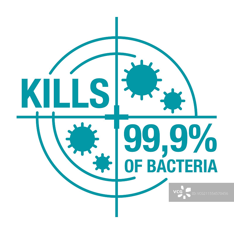 杀死99.9%的细菌贴纸图片素材