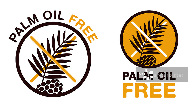 无棕榈油 - 平面图标用于标签图片素材