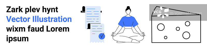 冥想文档与奶酪设计图片素材