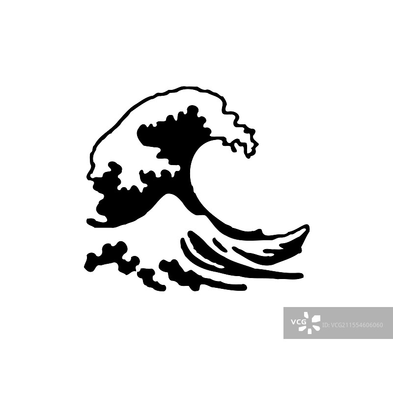 白色背景上的黑色波浪图片素材