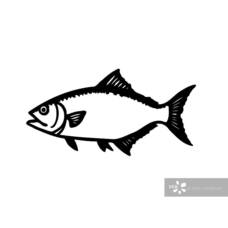黑白鱼图形图片素材