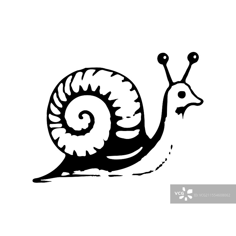 黑白蜗牛图形图片素材