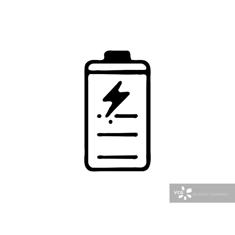 电池充电符号简单涂鸦图标图片素材