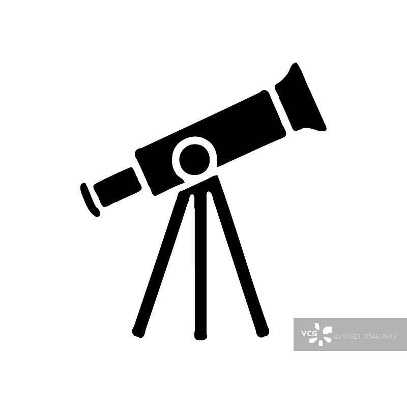 白色背景上的望远镜剪影图片素材