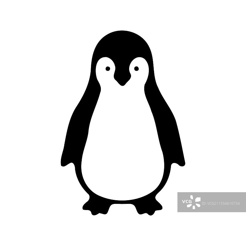 简单的黑白企鹅图片素材