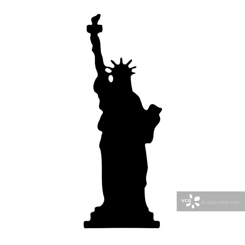 自由女神像剪影标志性地标图片素材