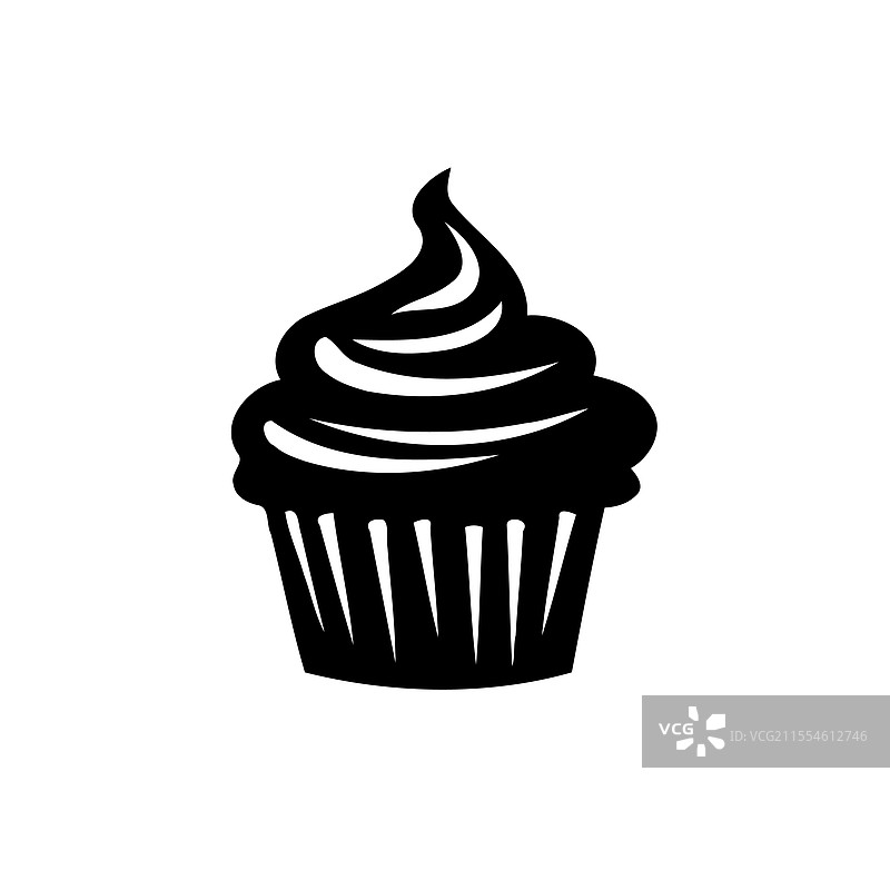 黑白色杯子蛋糕图片素材