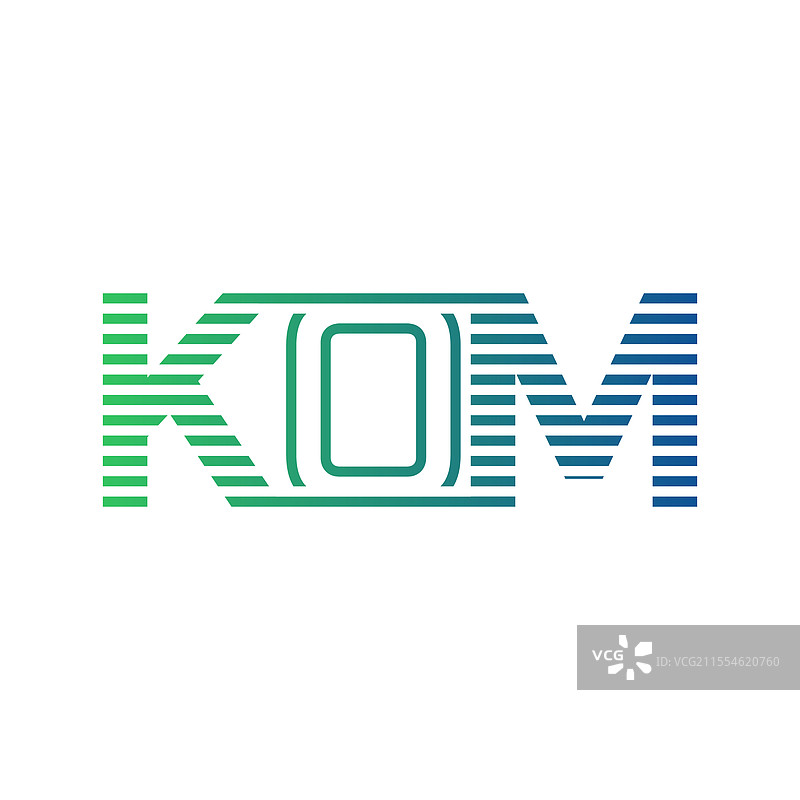 现代的KOM字母标志设计，极简风格图片素材