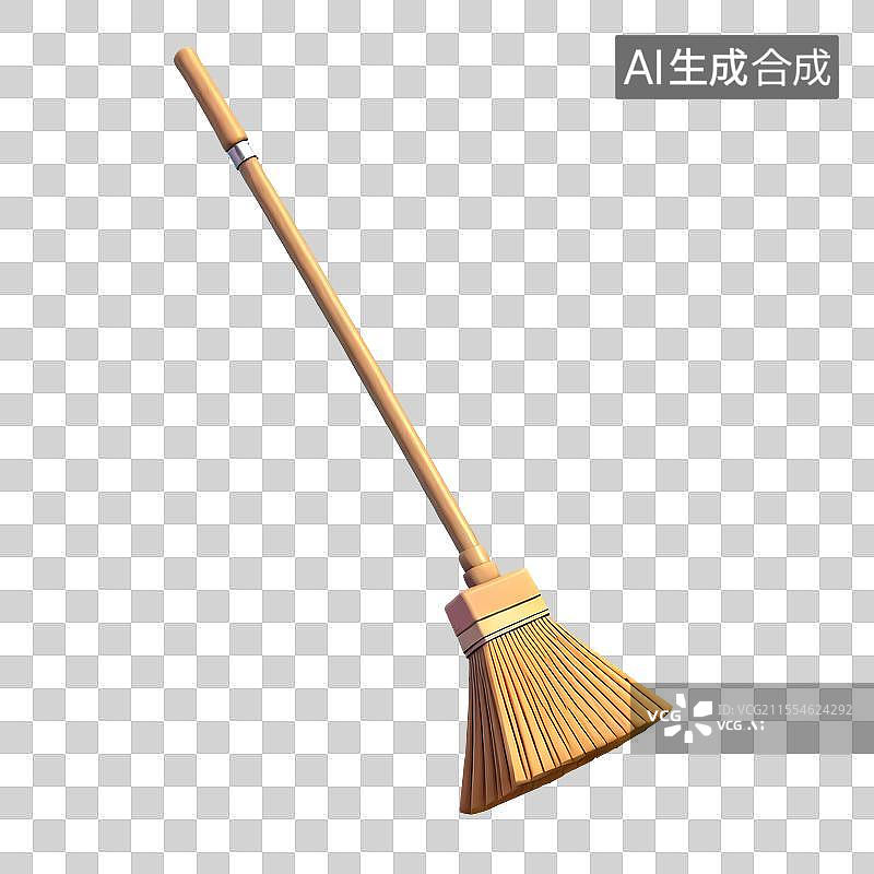 【AI数字艺术】3D渲染，扫帚，免抠元素图片素材