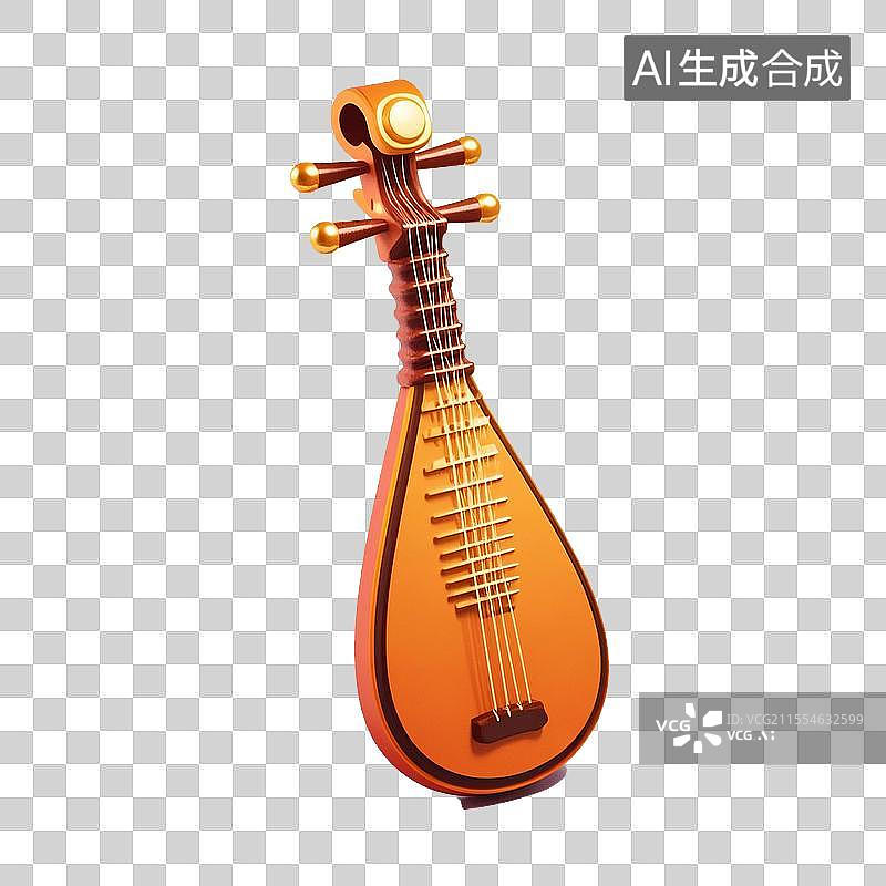 【AI数字艺术】免抠元素一把3D卡通弦乐乐器图片素材