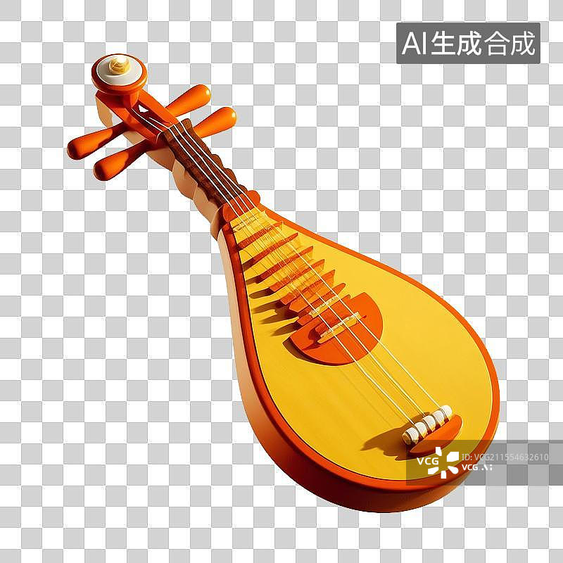 【AI数字艺术】免抠元素一把3D卡通弦乐乐器图片素材