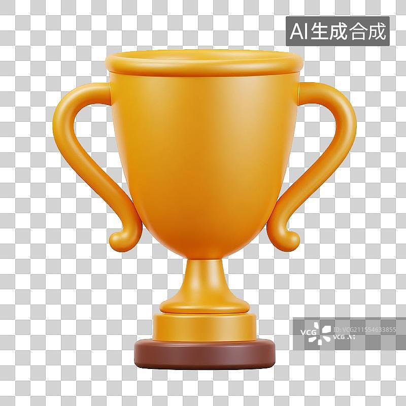 【AI数字艺术】免抠元素一个金色奖杯图片素材