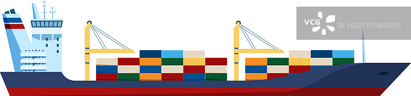 一艘大型货船正在运输图片素材