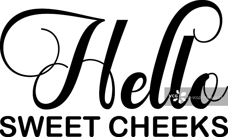 你好，甜心，黑色字母名言图片素材