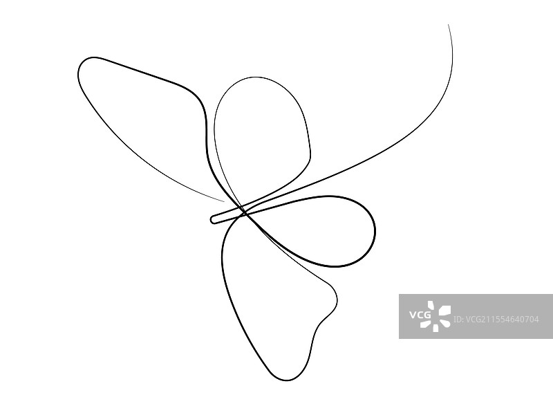 美丽的飞翔蝴蝶一线连续图片素材