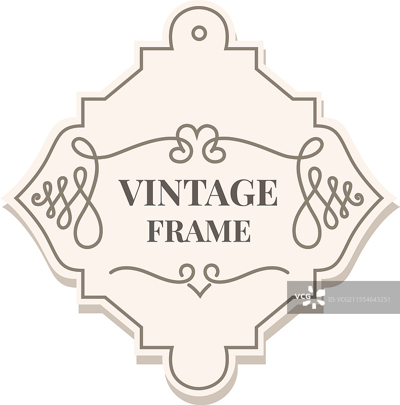 优雅的复古框架，带有涡旋和装饰花纹图片素材