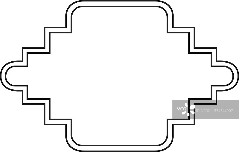 黑色圆角几何框架与图片素材