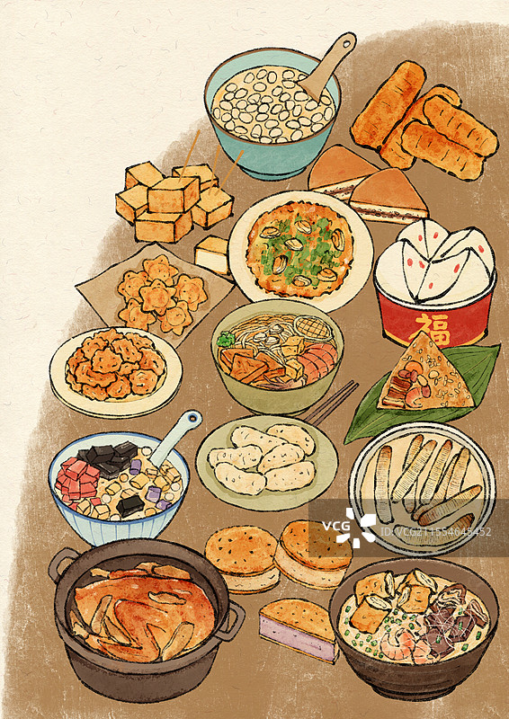 福建泉州美食国风插画图片素材