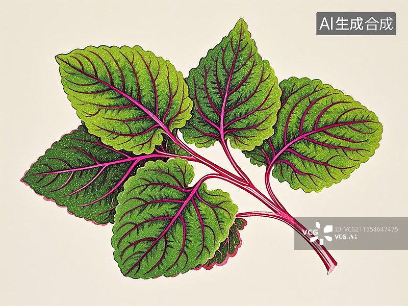 【AI数字艺术】传统蔬苋菜菜极简彩色手绘图片素材